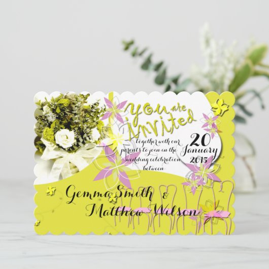 サニー日結婚式招待状 招待状 (スタンド正面)