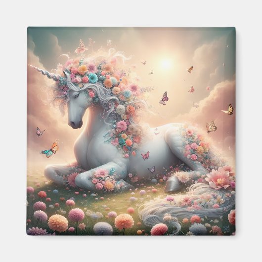 サニー春の花ユニコーン マグネット (正面)