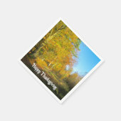 サニー秋の森 – 感謝祭パーソナライズされた スタンダードカクテルナプキン (角)