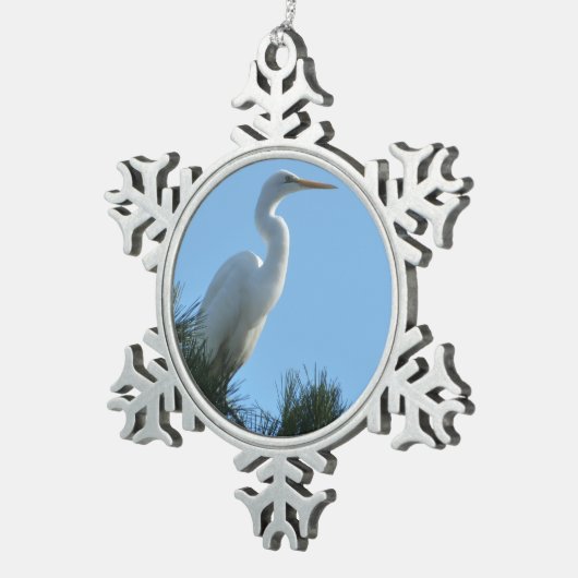 サニー素晴らしフロリダ州の緑 スノーフレークピューターオーナメント (右)