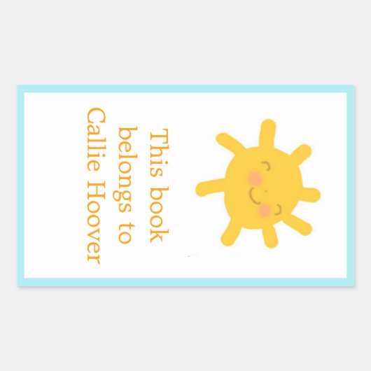 サニー蔵書票 長方形シール (正面)