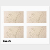 サニー顔の砂の幸せビーチ 長方形シール (シート)