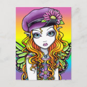 "サニー"かわいい虹の蝶フェアリーアートハガキ ポストカード (正面)