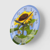 サニー·ヒマワリ ラウンド壁時計 (傾斜)