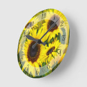サニー·ヒマワリ ラウンド壁時計 (傾斜)
