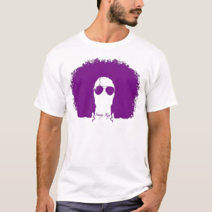 サニーReyの白いですか紫色のシルエットのティー Tシャツ