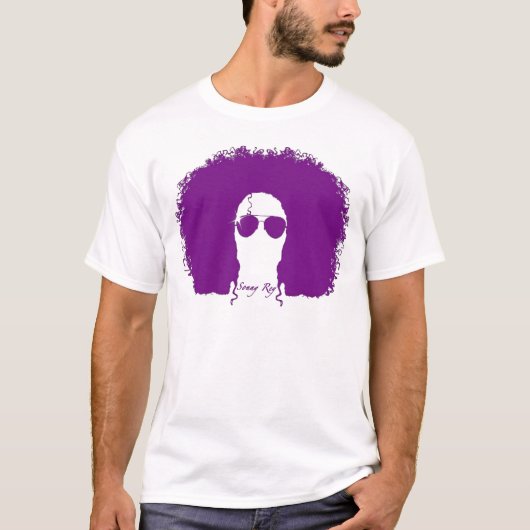 サニーReyの白いですか紫色のシルエットのティー Tシャツ (正面)