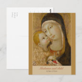 サノ・ディ・ピエトロ 優しさの聖母子 CC1080 ポストカード (正面/裏面)