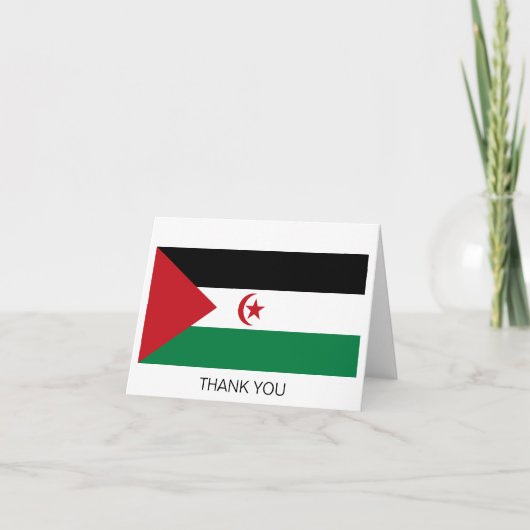 サハラウィ・アラブ民主共和国旗 サンキューカード (正面)