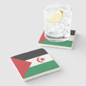 サハラウィ・アラブ民主共和国旗 ストーンコースター (横)