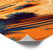 サハラデザートアフリカヴィンテージ旅行イラストレーション ポスター (角)