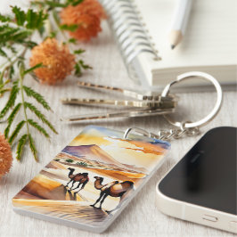 サハラデザートウォーターカラーキーチェーン キーホルダー