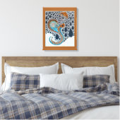 サハラパールズトリバルエキゾチック孔雀 キャンバスプリント (インサイチュ (寝室))