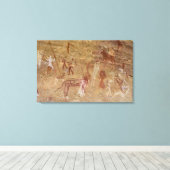 サハラ砂漠の先史時代の岩絵、アカクス キャンバスプリント (インサイチュ (ウッドフロア))
