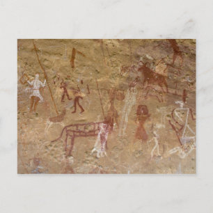 サハラ砂漠の先史時代の岩絵、アカクス ポストカード