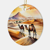 サハラ砂漠の水彩画 セラミックオーナメント (左)