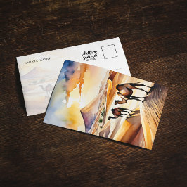 サハラ砂漠の水彩画 招待状