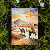 サハラ砂漠の水彩画 招待状