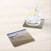 サハラ砂漠の砂海を吹き抜ける砂塵。 スクエアペーパーコースター (インサイチュ)