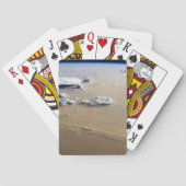 サハラ砂漠の砂海を吹き抜ける砂塵。 トランプ (裏面)