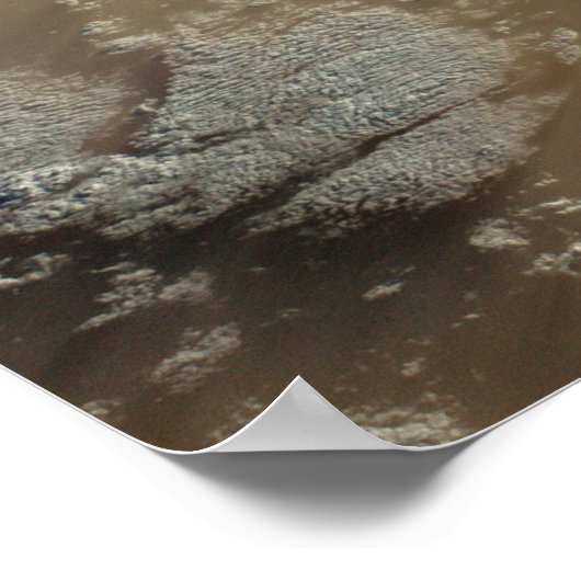 サハラ砂漠の砂海を吹き抜ける砂塵。 ポスター (角)