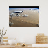 サハラ砂漠の砂海を吹き抜ける砂塵。 ポスター (キッチン)