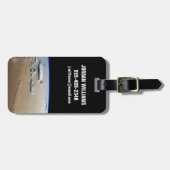 サハラ砂漠の砂海を吹き抜ける砂塵。 ラゲッジタグ (正面横)