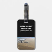 サハラ砂漠の砂海を吹き抜ける砂塵。 ラゲッジタグ (裏面縦)