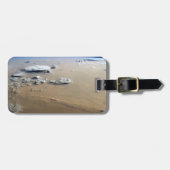 サハラ砂漠の砂海を吹き抜ける砂塵。 ラゲッジタグ (正面横)