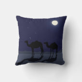 サハラ砂漠砂漠夜のヒトコブラクダのラクダ クッション (裏面)