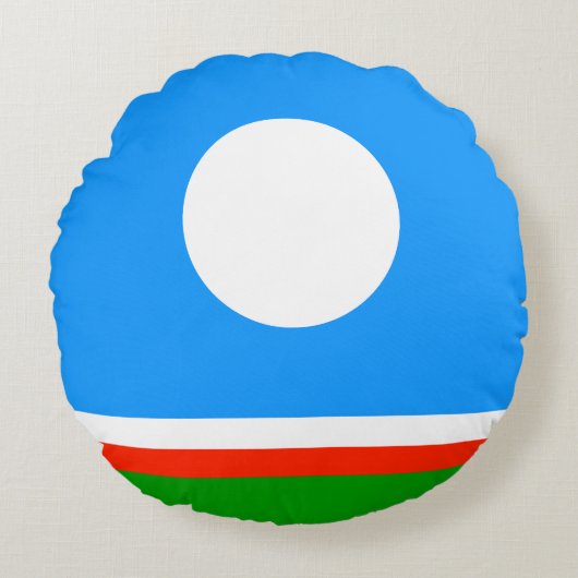 サハ共和国旗 ラウンドクッション (正面)
