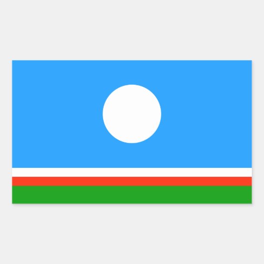 サハ共和国旗 長方形シール (正面)