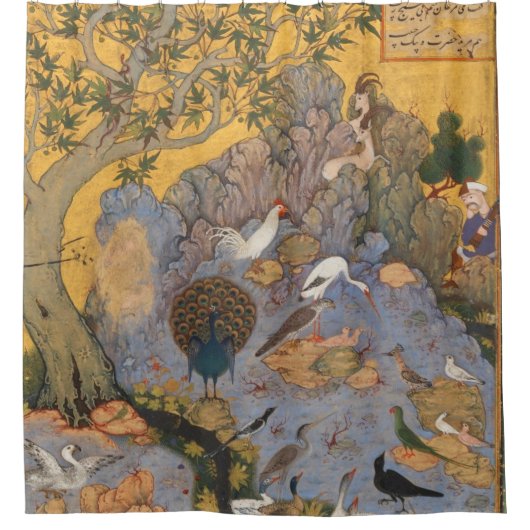 サバのハビバラによる鳥のコンコース シャワーカーテン (正面)