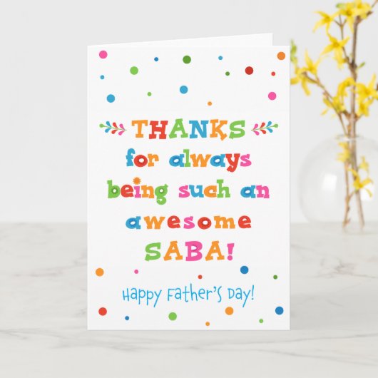 サバの父の日札 カード (黄色い花)