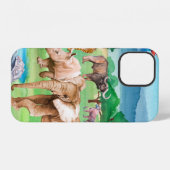 サバの背景にアフリカの野生動物 iPhoneケース (裏面横)