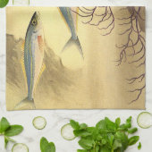 サバの魚が泳ぐ海 キッチンタオル (折り畳み)