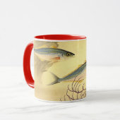 サバの魚が泳ぐ海 マグカップ (正面左)