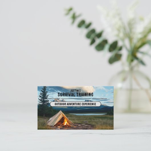 サバイバル訓練事業 名刺 (スタンド正面)