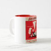 サバイバル – ヴィンテージ原子力安全ポスター ツートーンマグカップ (正面左)