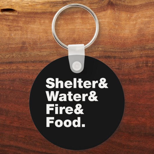 サバイバル(避難所と水と火と食べ物) キーホルダー (正面)