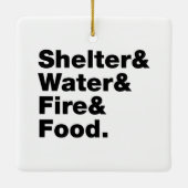 サバイバル（避難所と水と火と食料） セラミックオーナメント (裏面)