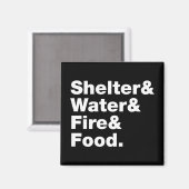 サバイバル（避難所と水と火と食料） マグネット (正面/裏面)