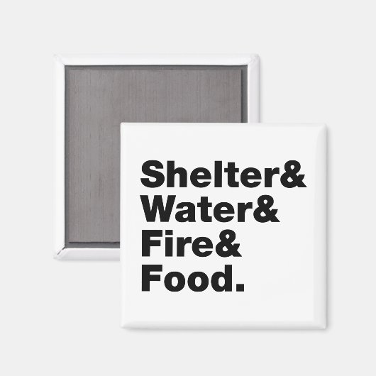 サバイバル(避難所と水と火と食料) マグネット (正面/裏面)