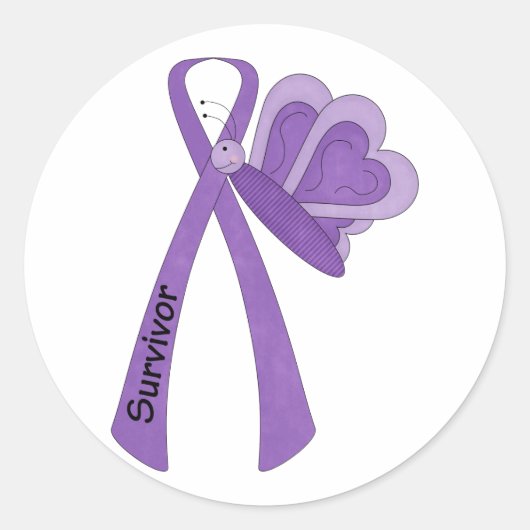 サバイバー – パープル認識度 ラウンドシール (正面)