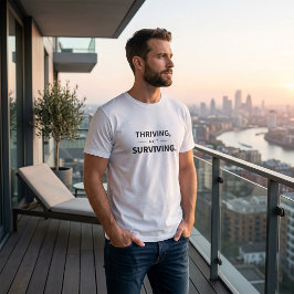 サバイブからスリーブへ ミニマリスト風格言プリント Tシャツ