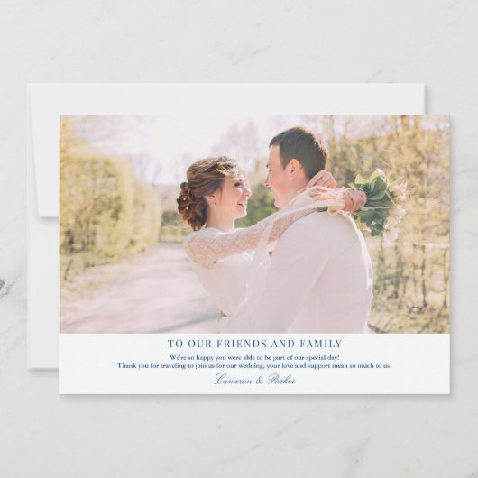 サバエレガントンナ・グルジア結婚の写真フラット サンキューカード (裏面)