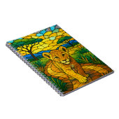 サバナのライオンの子、ステンドグラスの芸術 ノートブック (右側)