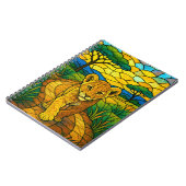 サバナのライオンの子、ステンドグラスの芸術 ノートブック (左側)