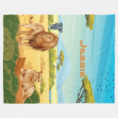 サバパーソナライズされたナの獅子 フリースブランケット (正面(横))