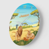 サバパーソナライズされたナの獅子 ラージ壁時計 (傾斜)